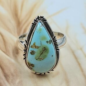 Sonoran Gold Turquoise Size US 7 925 Sterling Silver Ring (REXT4-24)