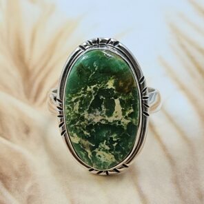 Sonoran Gold Turquoise Size US 9 925 Sterling Silver Ring (REXT4-35)