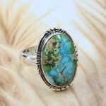 Sonoran Gold Turquoise Size US 8 925 Sterling Silver Ring (REXT4-30)