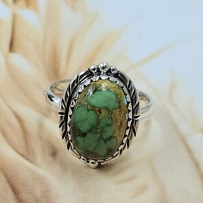 Sonoran Gold Turquoise Size US 7 925 Sterling Silver Ring (REXT4-120)