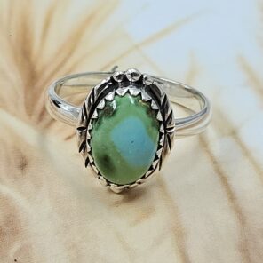 Sonoran Gold Turquoise Size US 8 925 Sterling Silver Ring (REXT4-116)