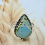 Sonoran Gold Turquoise Size US 9 925 Sterling Silver Ring (REXT4-108)