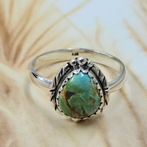 Sonoran Gold Turquoise Size US 8 925 Sterling Silver Ring (REXT4-118)