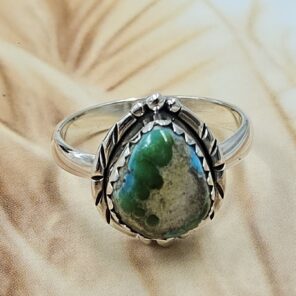 Sonoran Gold Turquoise Size US 7 925 Sterling Silver Ring (REXT4-124)