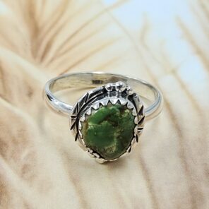 Sonoran Gold Turquoise Size US 8 925 Sterling Silver Ring (REXT4-114)