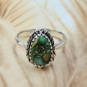 Sonoran Gold Turquoise Size US 8 925 Sterling Silver Ring (REXT4-115)