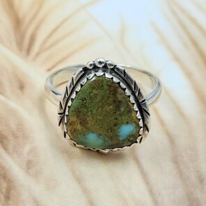 Sonoran Gold Turquoise Size US 8 925 Sterling Silver Ring (REXT4-117)