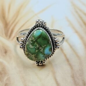 Sonoran Gold Turquoise Size US 8 925 Sterling Silver Ring (REXT134-62)
