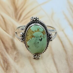Sonoran Gold Turquoise Size US 9 925 Sterling Silver Ring (REXT134-69)