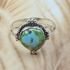 Sonoran Gold Turquoise Size US 8 925 Sterling Silver Ring (REXT134-65)