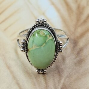 Sonoran Gold Turquoise Size US 8 925 Sterling Silver Ring (REXT134-64)