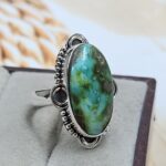 Sonoran Gold Turquoise Size US 8 925 Sterling Silver Ring (REXT4-46)