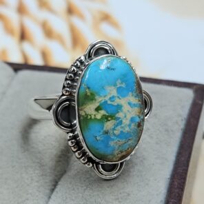 Sonoran Gold Turquoise Size US 9 925 Sterling Silver Ring (REXT4-39)