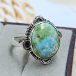 Sonoran Gold Turquoise Size US 8 925 Sterling Silver Ring (REXT4-43)