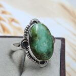 Sonoran Gold Turquoise Size US 8 925 Sterling Silver Ring (REXT4-44)
