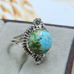 Sonoran Gold Turquoise Size US 6 925 Sterling Silver Ring (REXT4-78)