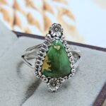 Sonoran Gold Turquoise Size US 8 925 Sterling Silver Ring (REXT4-93)
