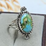 Sonoran Gold Turquoise Size US 7 925 Sterling Silver Ring (REXT4-87)