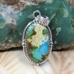 Sonoran Gold Turquoise 1.25" 925 Sterling Silver Pendant (REXT68-443)