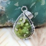 Sonoran Gold Turquoise 1.25" 925 Sterling Silver Pendant (REXT68-453)