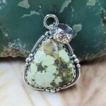 Sonoran Gold Turquoise 1.25" 925 Sterling Silver Pendant (REXT68-451)