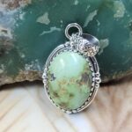 Sonoran Gold Turquoise 1.25" 925 Sterling Silver Pendant (REXT68-449)