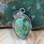Sonoran Gold Turquoise 1.25" 925 Sterling Silver Pendant (REXT68-445)