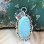 Sonoran Gold Turquoise 1.25" 925 Sterling Silver Pendant (REXT68-442)
