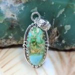 Sonoran Gold Turquoise 1.25" 925 Sterling Silver Pendant (REXT68-441)