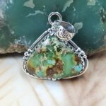 Sonoran Gold Turquoise 1.25" 925 Sterling Silver Pendant (REXT68-444)
