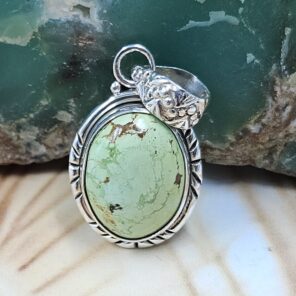 Sonoran Gold Turquoise 1" 925 Sterling Silver Pendant (REXT68-275)