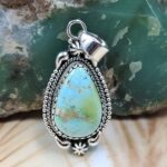Sonoran Gold Turquoise 1.25" 925 Sterling Silver Pendant (REXT68-277)