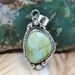 Sonoran Gold Turquoise 1.25" 925 Sterling Silver Pendant (REXT68-296)