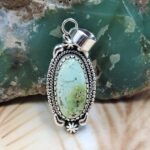 Sonoran Gold Turquoise 1.25" 925 Sterling Silver Pendant (REXT68-278)
