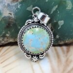 Sonoran Gold Turquoise 1.25" 925 Sterling Silver Pendant (REXT68-297)