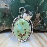 Sonoran Gold Turquoise 1.25" 925 Sterling Silver Pendant (REXT68-340)