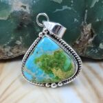 Sonoran Gold Turquoise 1.25" 925 Sterling Silver Pendant (REXT68-339)
