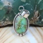Sonoran Gold Turquoise 1.25" 925 Sterling Silver Pendant (REXT68-338)
