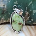 Sonoran Gold Turquoise 1.25" 925 Sterling Silver Pendant (REXT68-331)
