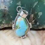 Sonoran Gold Turquoise 1" 925 Sterling Silver Pendant (REXT68-397)