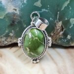 Sonoran Gold Turquoise 1" 925 Sterling Silver Pendant (REXT68-394)