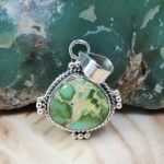 Sonoran Gold Turquoise 1" 925 Sterling Silver Pendant (REXT68-393)