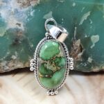 Sonoran Gold Turquoise 1" 925 Sterling Silver Pendant (REXT68-381)