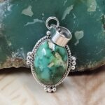 Sonoran Gold Turquoise 1" 925 Sterling Silver Pendant (REXT68-380)