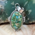 Sonoran Gold Turquoise 1" 925 Sterling Silver Pendant (REXT68-382)