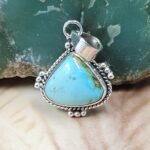Sonoran Gold Turquoise 1" 925 Sterling Silver Pendant (REXT68-391)