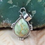 Sonoran Gold Turquoise 1" 925 Sterling Silver Pendant (REXT68-389)
