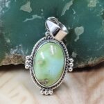 Sonoran Gold Turquoise 1" 925 Sterling Silver Pendant (REXT68-388)
