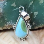 Sonoran Gold Turquoise 1" 925 Sterling Silver Pendant (REXT68-399)