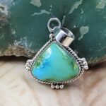 Sonoran Gold Turquoise 1" 925 Sterling Silver Pendant (REXT68-400)